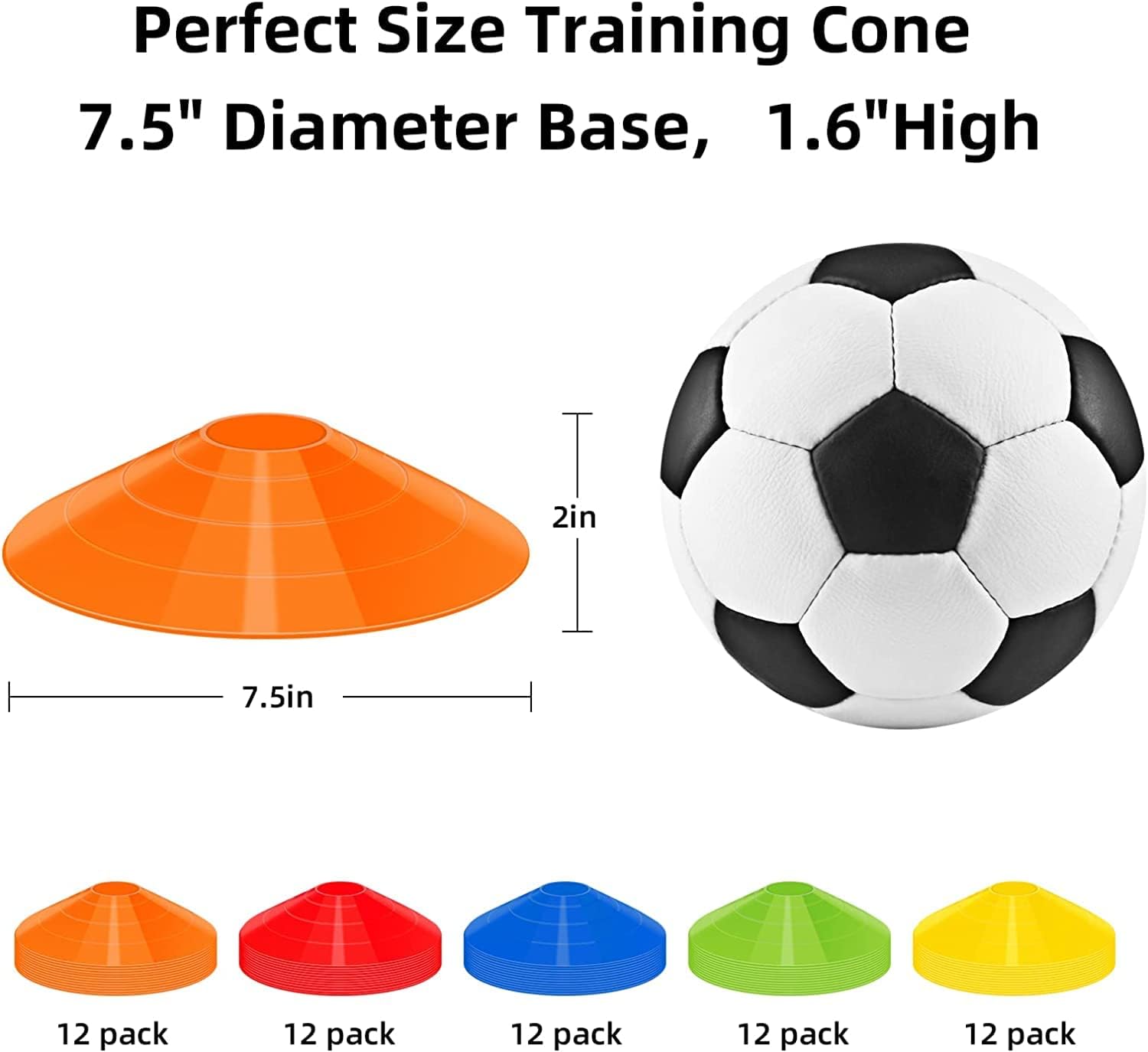 Soccer Cones with Carry Bag and Holder for Training, sports cones, disc sports cones, football cones for drills